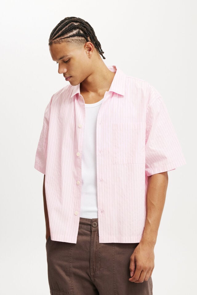 cotton on Ventura Short Sleeve Shirt summer pink stripe