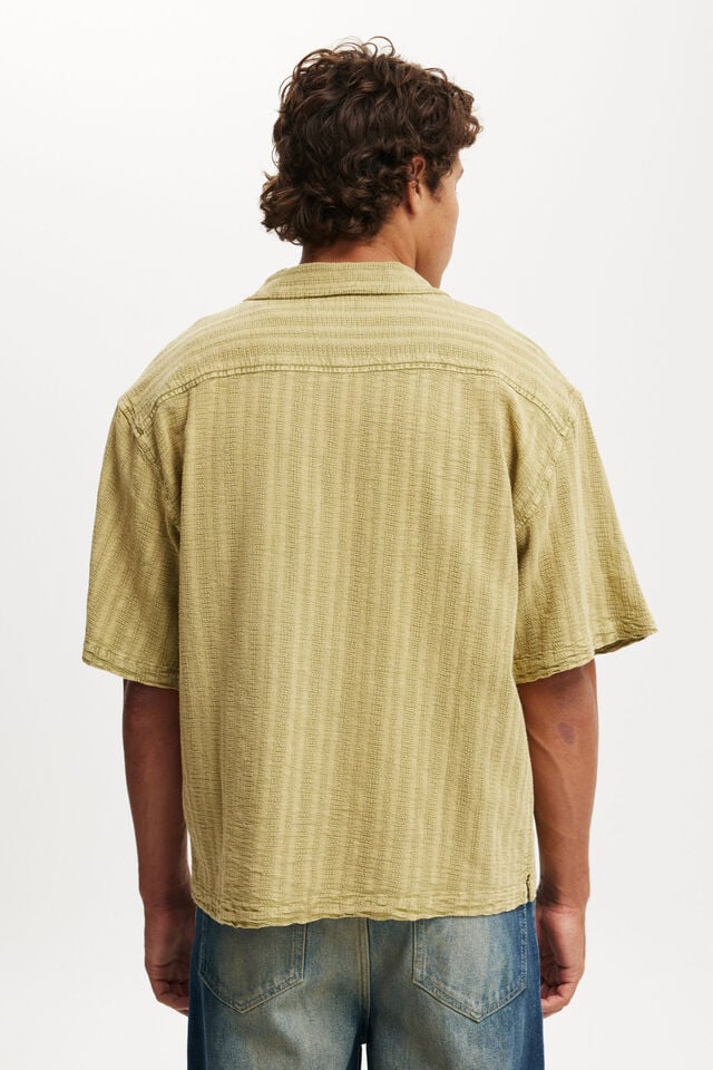 Cotton On Washed Box Fit Short Sleeve Shirt Washed Green