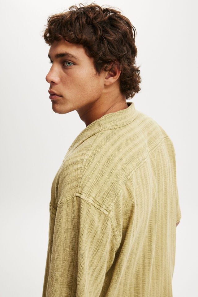 Cotton On Washed Box Fit Short Sleeve Shirt Washed Green