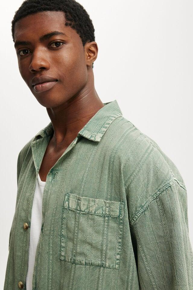 Cotton On Washed Box Fit Short Sleeve Shirt Washed Khaki