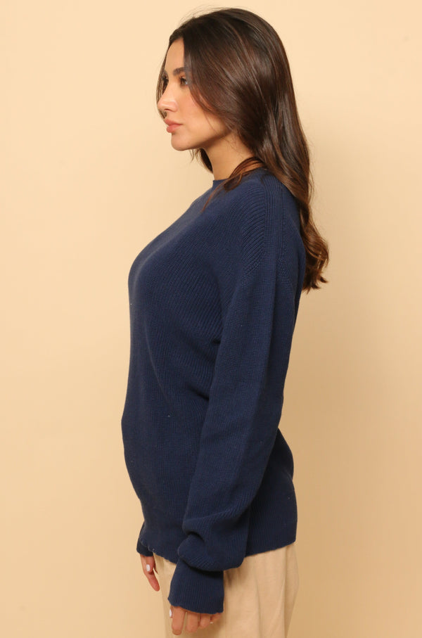 Cottonique Allergy-Free Close Neck Knitted Sweatshirt