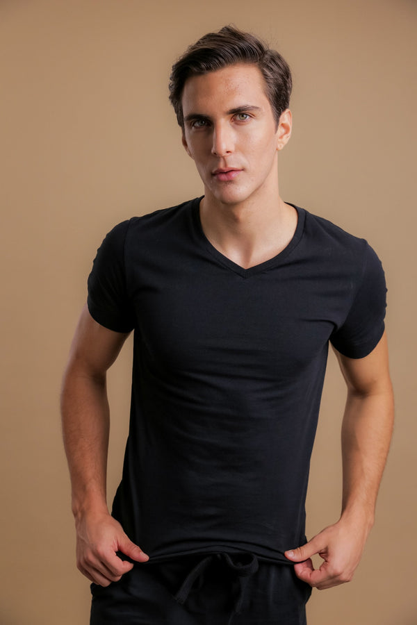 cottonique Men's Athletic V-Neck Shirt