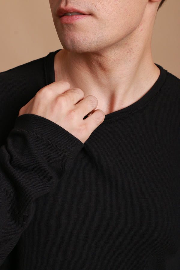 Cottonique Men's Crew Neck Long Sleeve Shirt