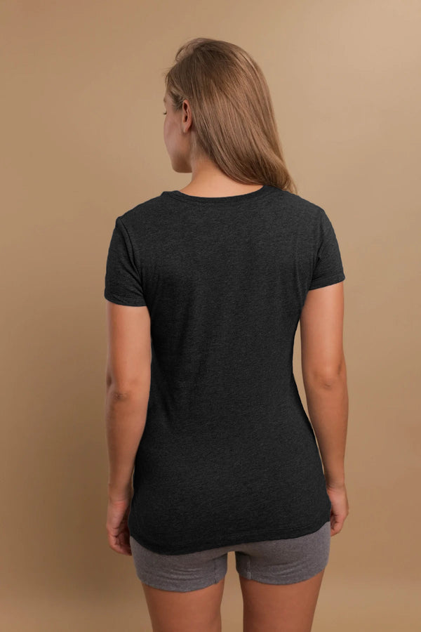 Cottonique Women's Round Neck Cap Sleeve Shirt