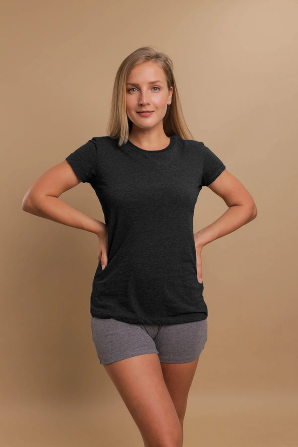 cottonique Women's Round Neck Cap Sleeve Shirt