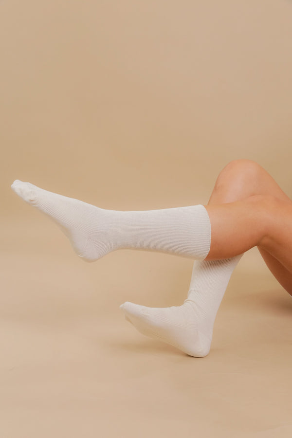 Cottonique Lightweight Latex-Free 100% Organic Cotton Crew Socks (2pairs/pack)