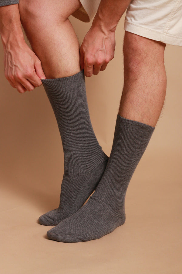 Cottonique Lightweight Latex-Free 100% Organic Cotton Crew Socks (2pairs/pack)