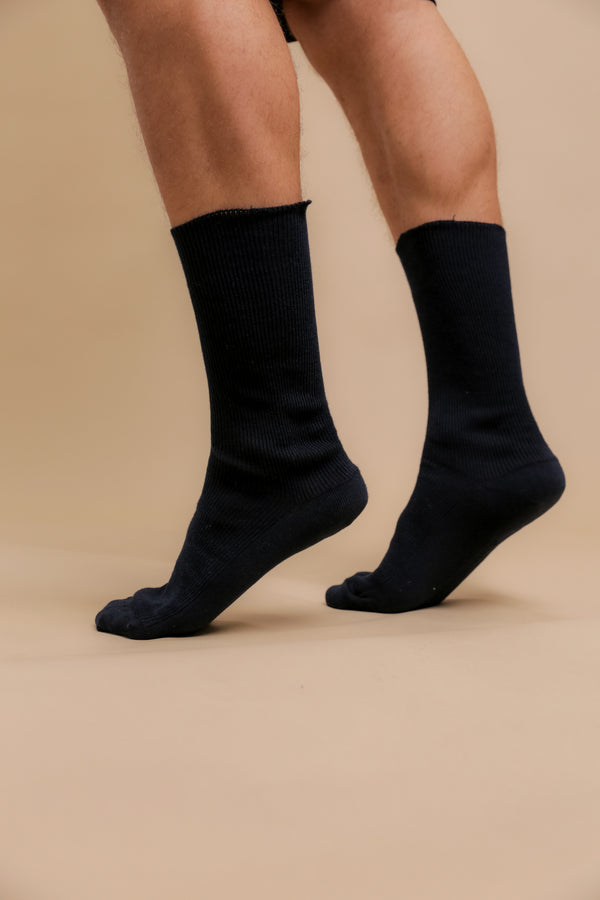 Cottonique Lightweight Latex-Free 100% Organic Cotton Crew Socks (2pairs/pack)