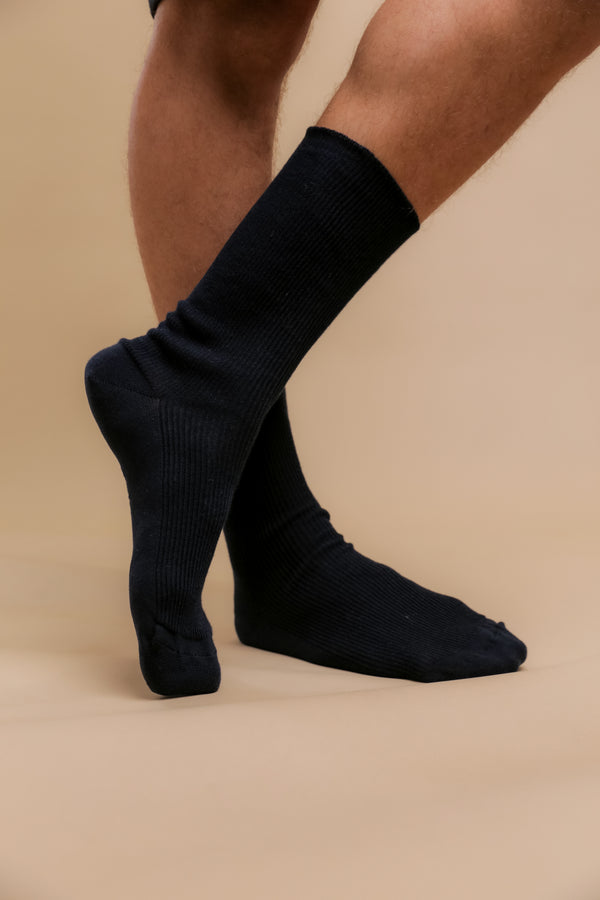 cottonique Lightweight Latex-Free 100% Organic Cotton Crew Socks (2pairs/pack)