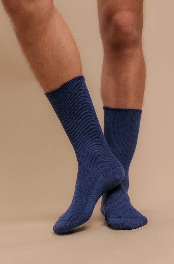 cottonique Lightweight Latex-Free 100% Organic Cotton Crew Socks (2pairs/pack)