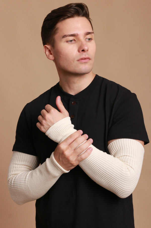 Cottonique Men's 100% Organic Cotton Knitted Arm Sleeve