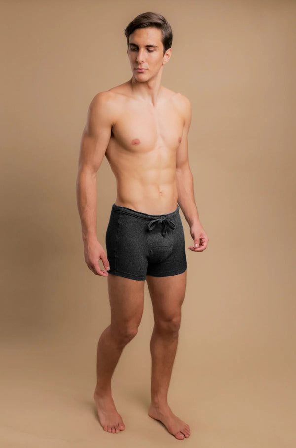 Cottonique Men's Rib Drawstring Boxer Brief With Fly