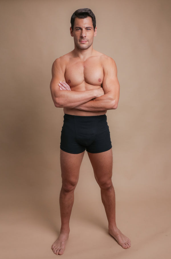 cottonique Men's Rib Elasticized Boxer Brief with Fly