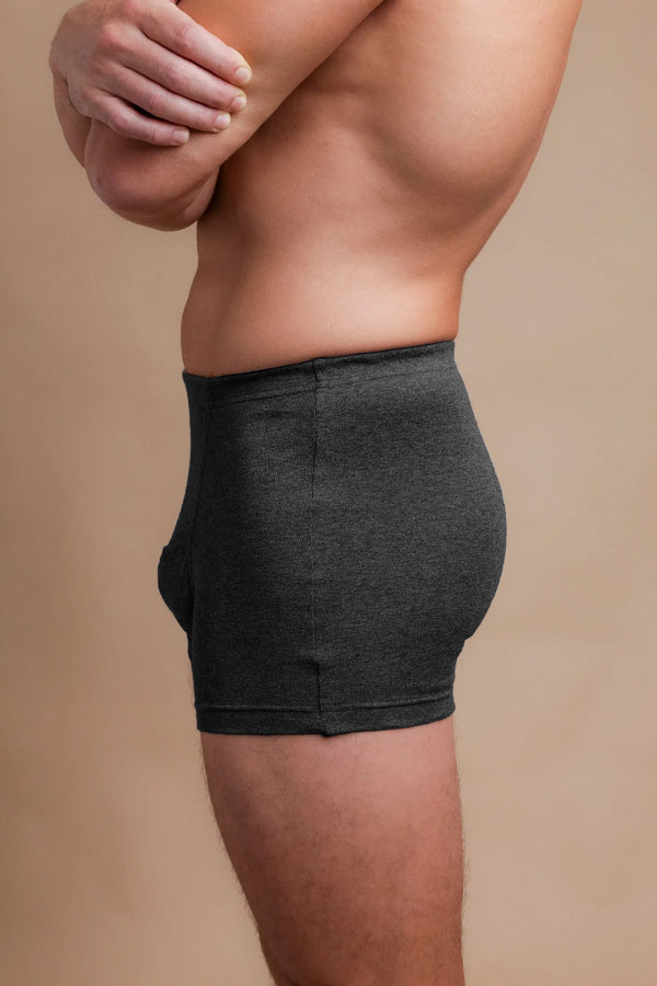 Cottonique Men's Rib Elasticized Boxer Brief With Fly