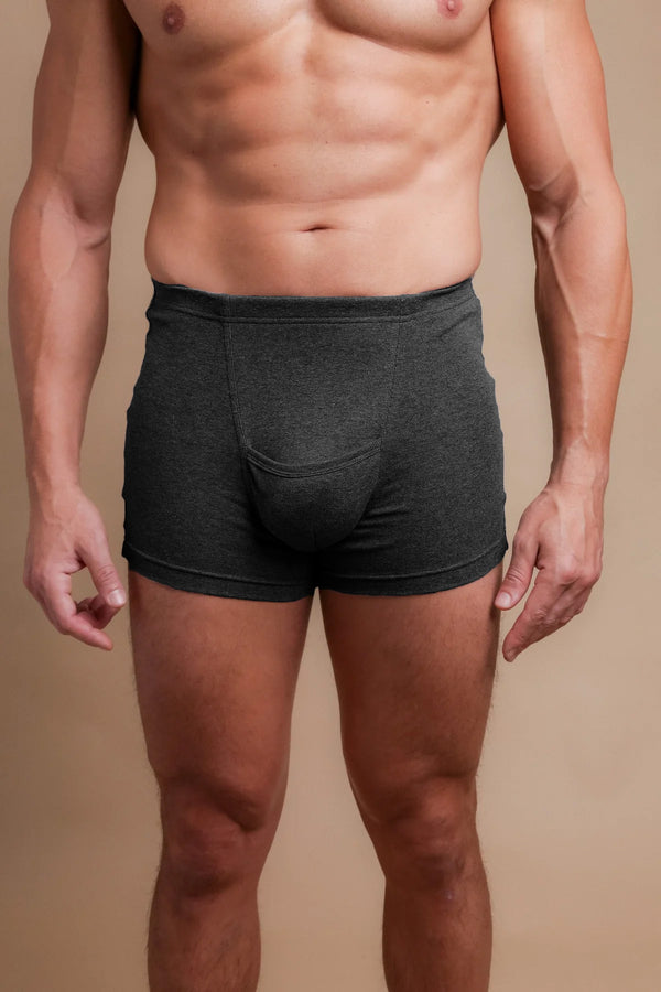 cottonique Men's Rib Elasticized Boxer Brief with Fly