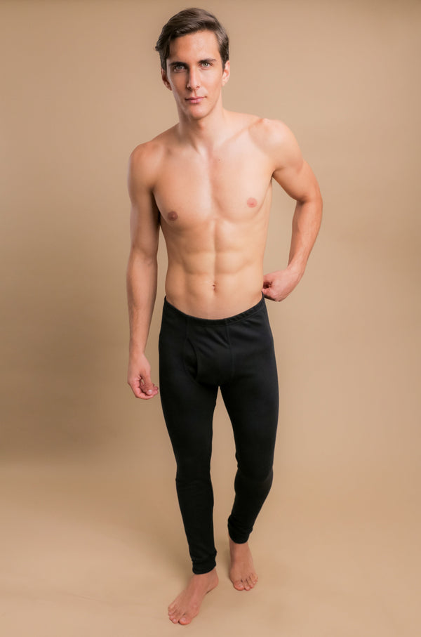 cottonique Men's Thermal Base Layer Long Johns with Fly