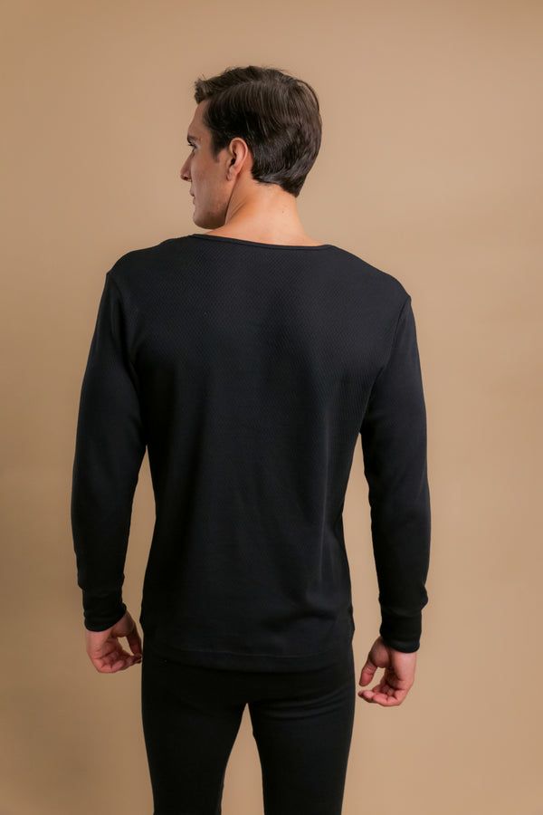 Cottonique Men's Thermal Base Layer Long Sleeve Shirt