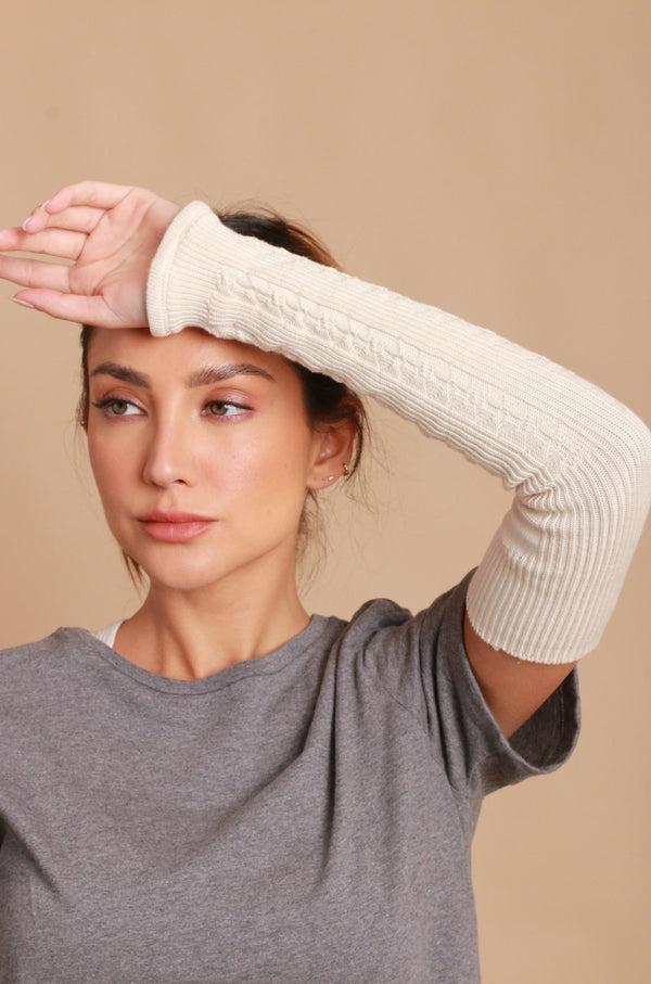 Cottonique Women's 100% Organic Cotton Knitted Arm Sleeve