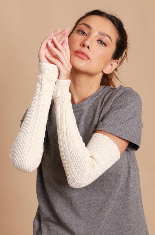 Cottonique Women's 100% Organic Cotton Knitted Arm Sleeve