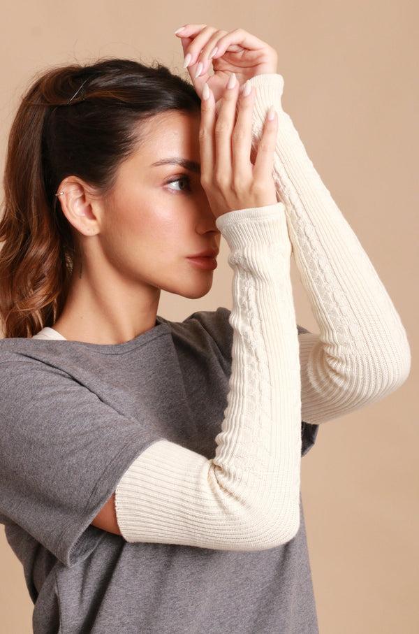 cottonique Women's 100% Organic Cotton Knitted Arm Sleeve