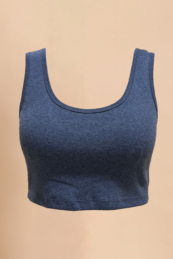 Cottonique Women's 100% Organic Cotton Rib Bra Liner