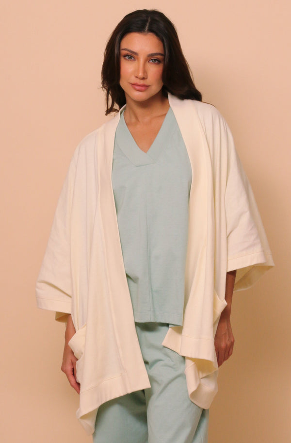 cottonique Women's Allergy-Free Amy Open-Front Cardigan