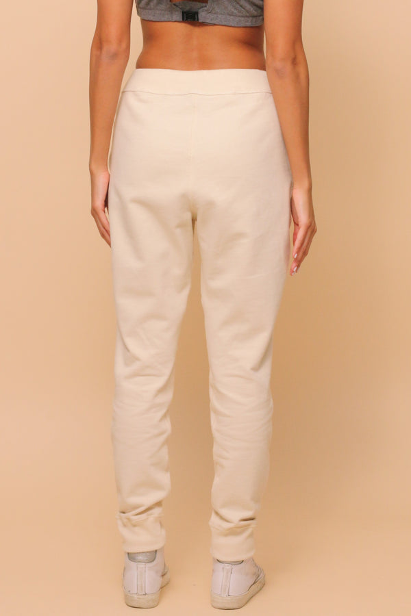 Cottonique Women's Allergy-Free French Terry Elasticized Jogger Sweatpants With Drawstrings