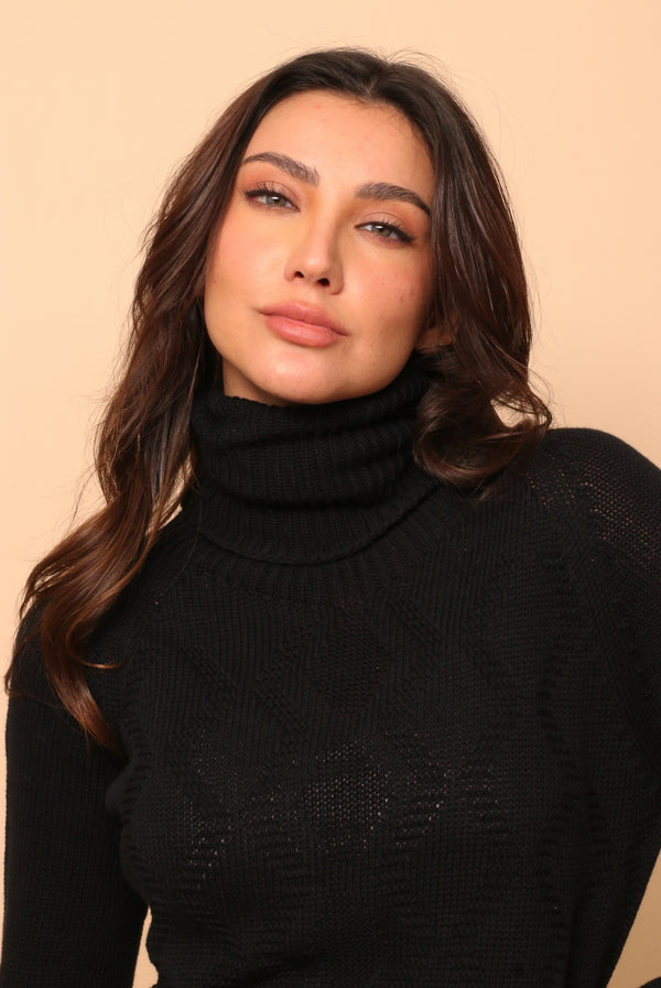 Cottonique Women's Allergy-Free Knitted Turtleneck Long Sleeve