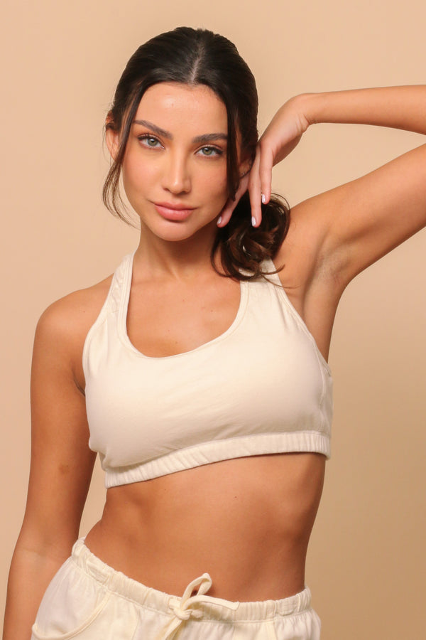 cottonique Women's Comfy Curve Racerback Crop Top Bra