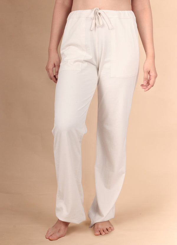 Cottonique Women's Drawstring Pants With Patch Pockets