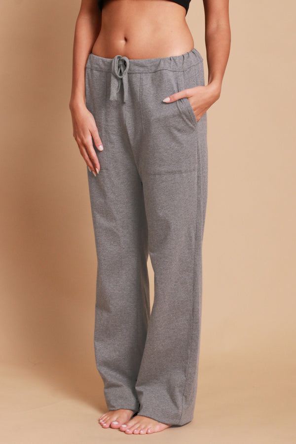 Cottonique Women's Drawstring Pants With Patch Pockets