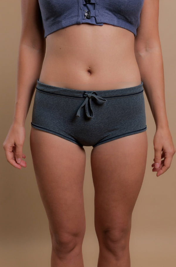 cottonique Women’s Elastic-Free Midrise Drawstring Boy brief (2/Pack)