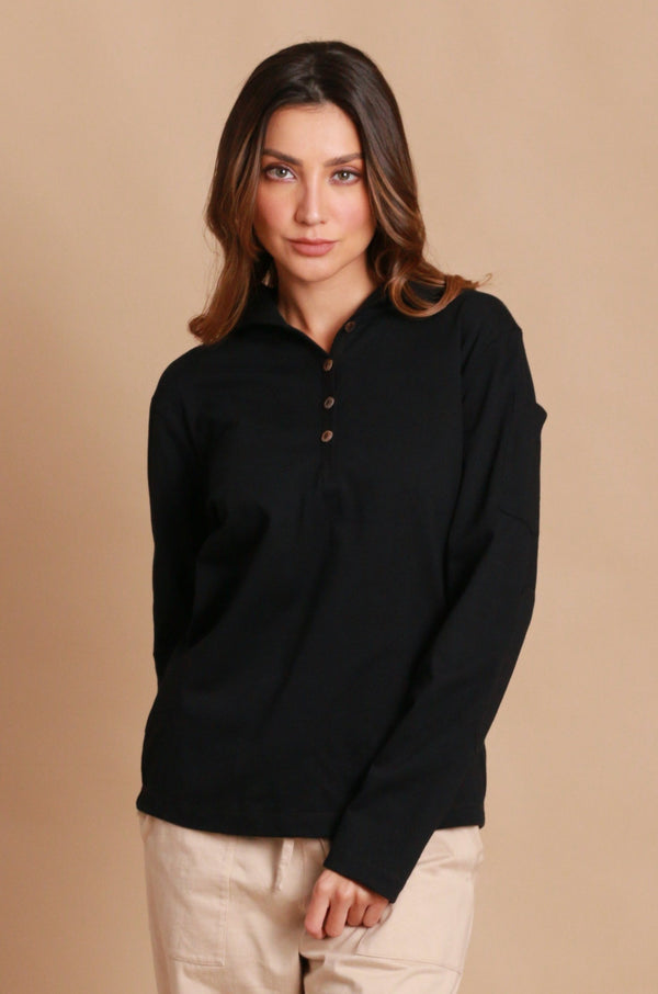 Cottonique Women's Jersey Pullover Hoodie With Built-in Sleep Eye Mask