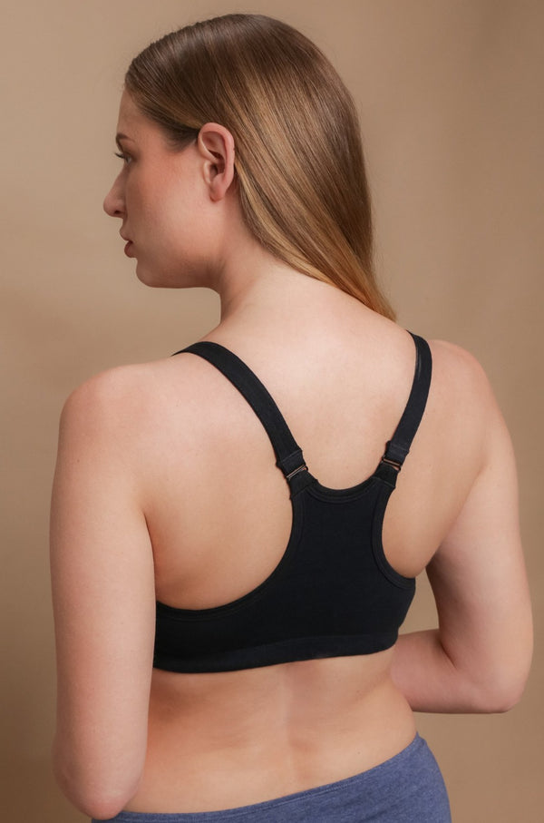 Cottonique Women's Racerback Front Closure Support Bra