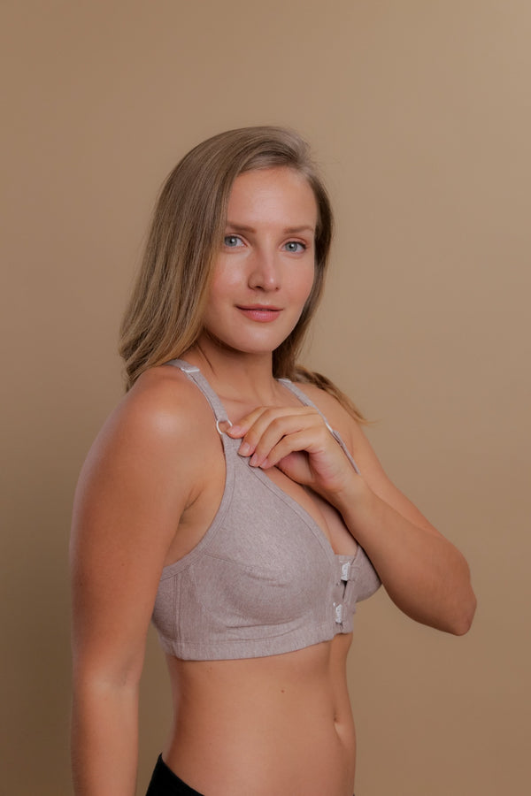 Cottonique Women's Racerback Front Closure Support Bra