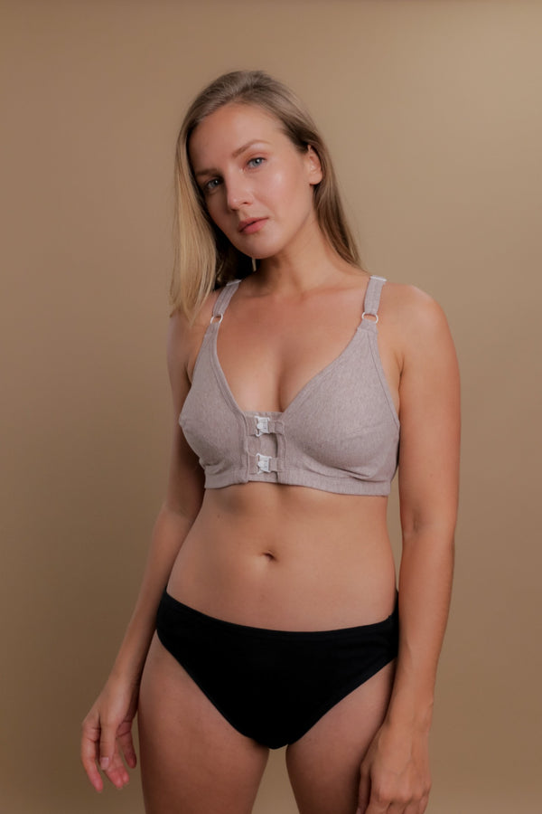 Cottonique Women's Racerback Front Closure Support Bra