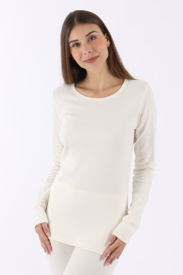 cottonique Women's Thermal Base Layer Long Sleeve Tee