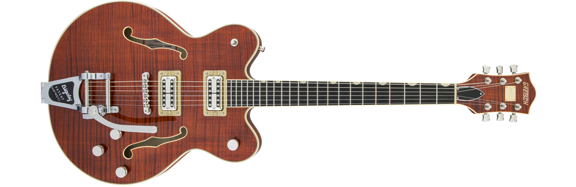 country gentleman G6609TFM Players Edition Broadkaster® Center Block Double-Cut with String-Thru Bigsby® and Flame Maple