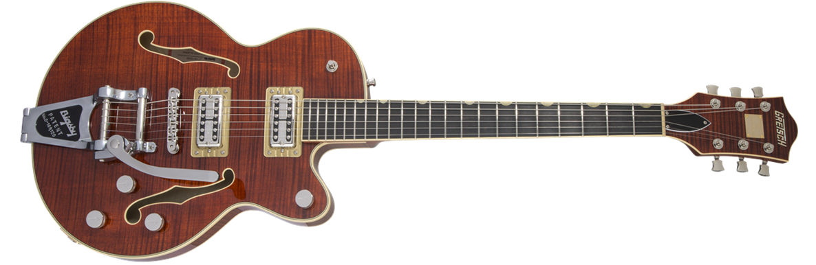 Country Gentleman G6659TFM Players Edition Broadkaster® Jr. Center Block Single-Cut With String-Thru Bigsby® And Flame Maple