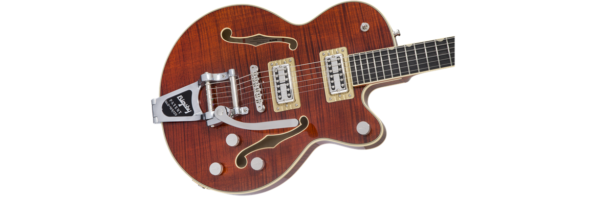 Country Gentleman G6659TFM Players Edition Broadkaster® Jr. Center Block Single-Cut With String-Thru Bigsby® And Flame Maple