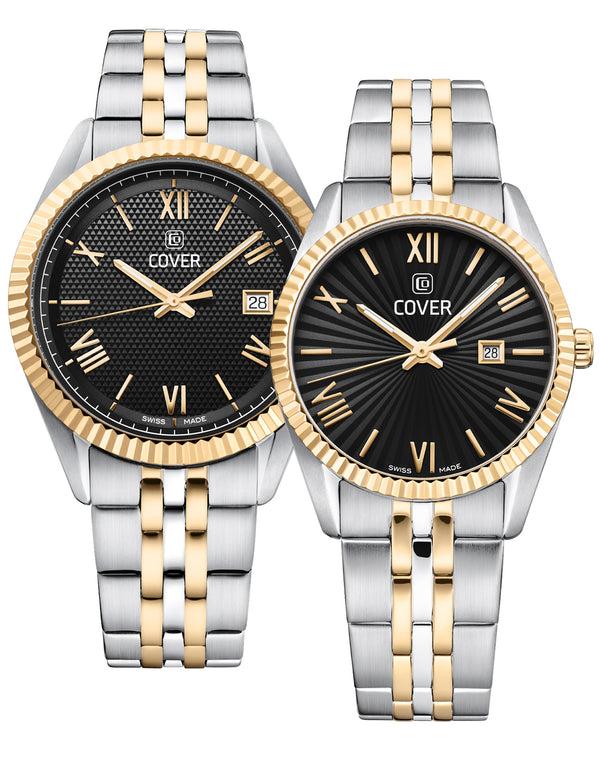 Cover COVER Alston Lady Watch Black Bicolor Silver Gold