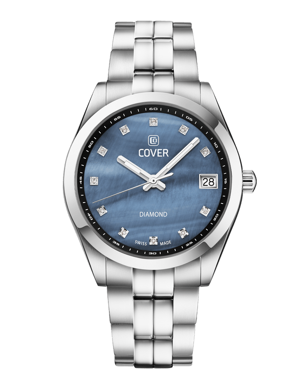 cover COVER Andara Diamond Watch Blue Pearl Silver Color