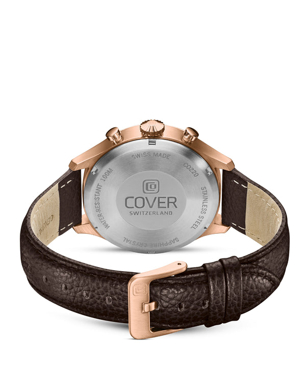 Cover COVER Chapman Chrono II Blue Leather Rose Gold