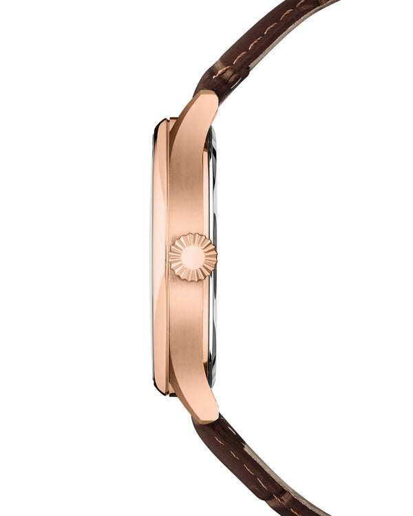 Cover COVER Chapman Moon&Stars White Leather Brown Rose Gold Watch