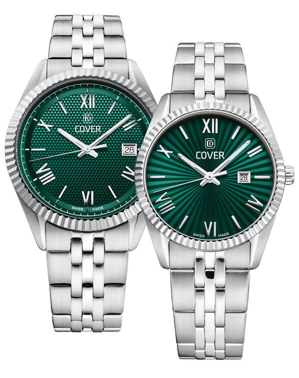 Cover COVER Alston Gent Watch Green Silver Color