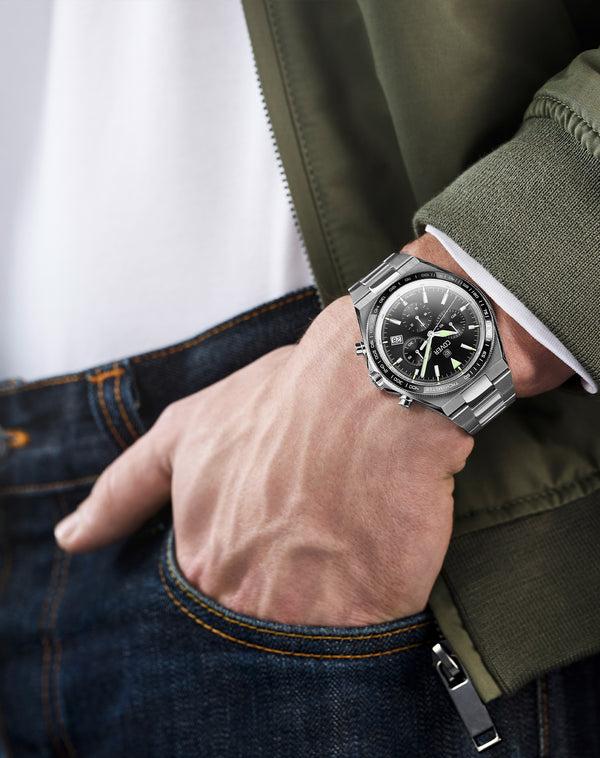 Cover COVER Iconosteel Chrono Watch Black Silver Color