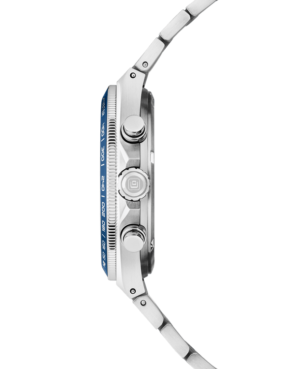 Cover COVER Iconosteel Chrono Watch Blue Silver Color