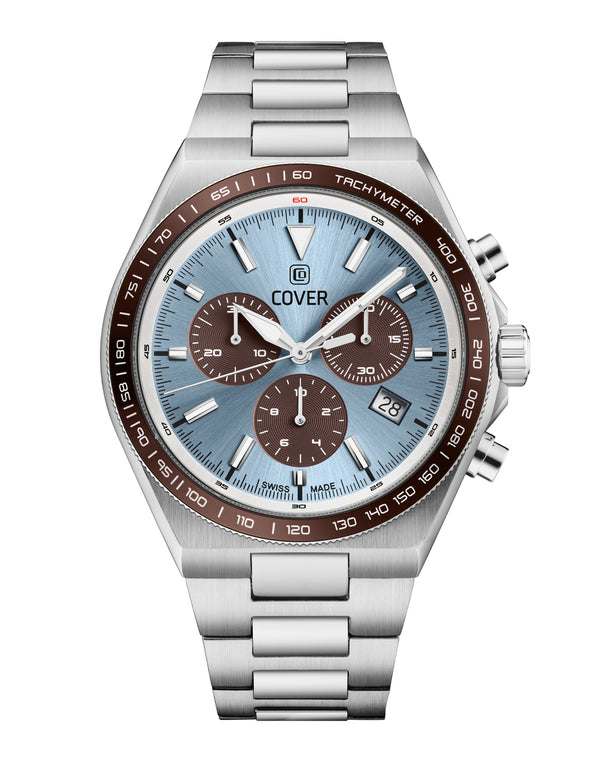 cover COVER Iconosteel Chrono Watch Light Blue Brown