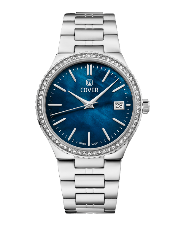 cover COVER Jumeira Crystals Blue Pearl Silver Watch