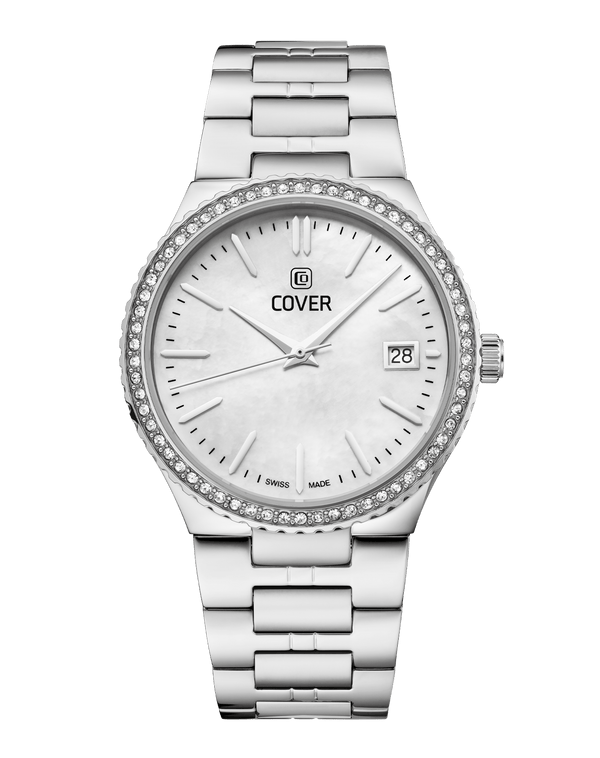 cover COVER Jumeira Crystals White Pearl Silver Watch